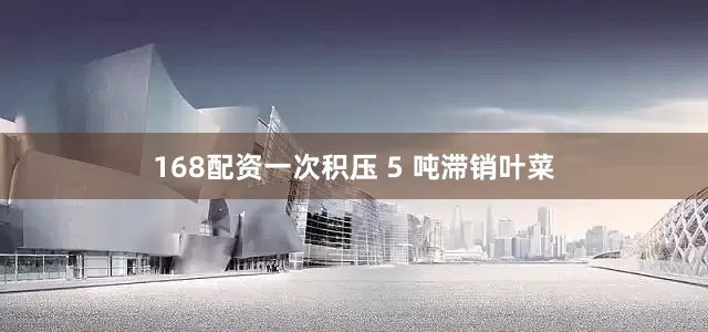 168配资一次积压 5 吨滞销叶菜
