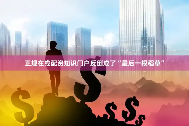 正规在线配资知识门户反倒成了“最后一根稻草”